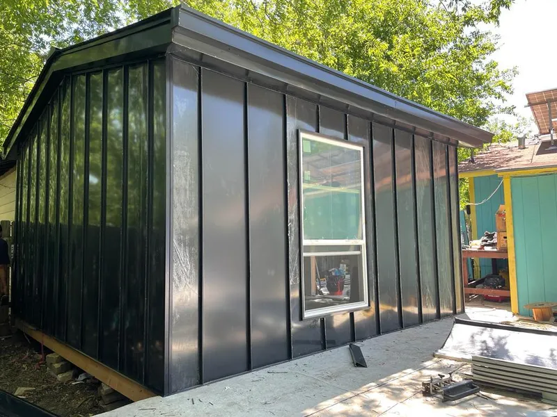 Black standing seam metal wall panels for Metal Roof Installation in Jersey City