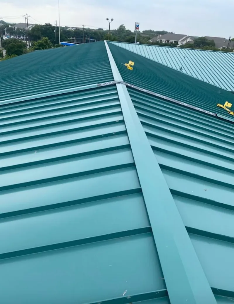 Green commercial metal roof ridge and valley for Metal Roof Repair in Jersey City